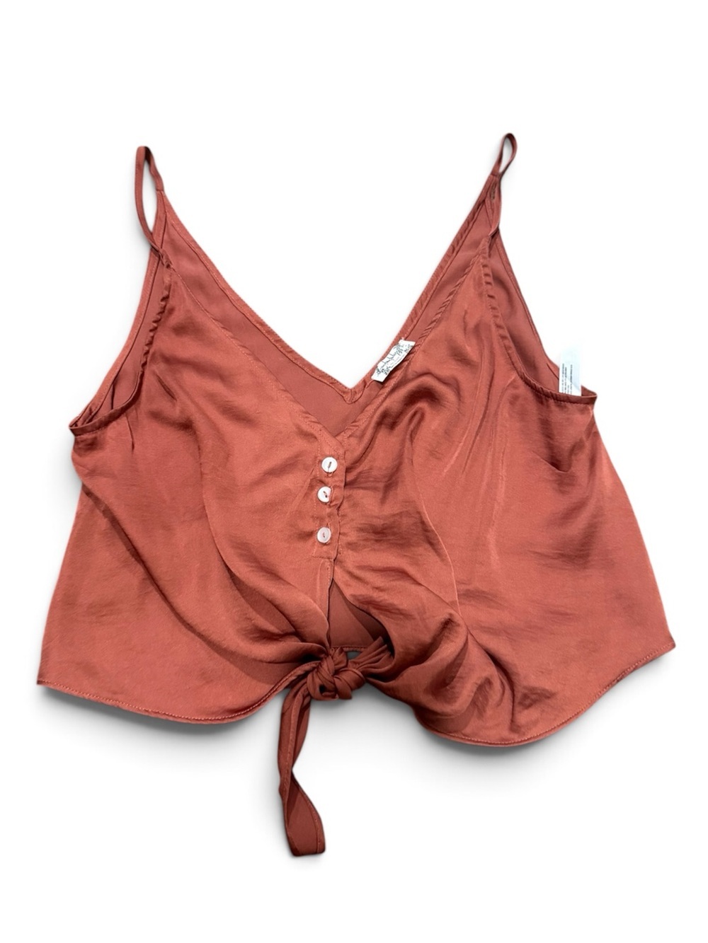 Free People Rust Terracotta Tie Front Camisole Tank Top Large